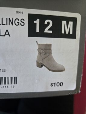 NIB Suede Buckle Ankle Boot - Taupe Booties